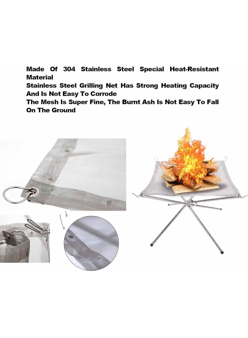 BlueFire Portable Fire Pit for Outdoor Camping & Backyard | 304 Stainless Steel Folding Fireplace with Carrying Bag | Mesh Fire Bowl for BBQ, Bonfire, Patio & Garden Heating | Lightweight, 5kg Load, Easy Assembly (42cm & 56cm Sizes) - Image 5